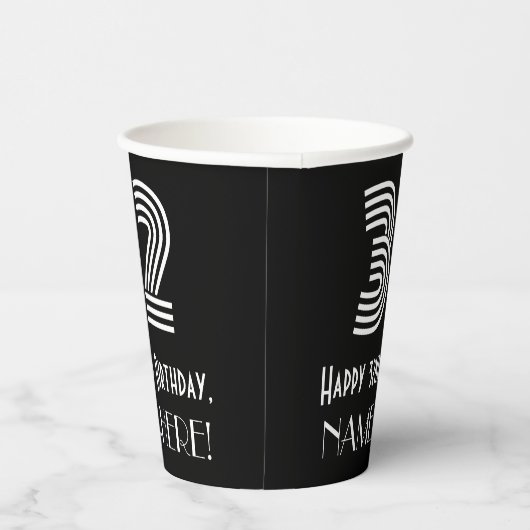 32e verjaardag — Art Deco Geïnspireerde look "32"  Papieren Bekers (Rechts)