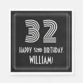 32e verjaardag: Art Deco Geïnspireerde look "32" + Servet (Voorkant)