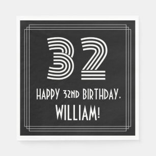 32e verjaardag: Art Deco Geïnspireerde look "32" + Servet