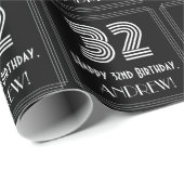 32e verjaardag: Art Deco geïnspireerde look "32" w Cadeaupapier (Rol Hoek)