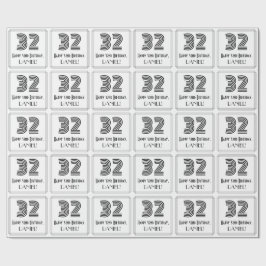 32e verjaardag: Art Deco Geïnspireerde stijl "32"  Cadeaupapier