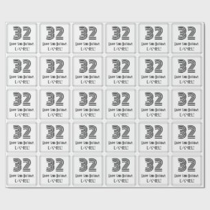 32e verjaardag: Art Deco Geïnspireerde stijl "32"  Cadeaupapier