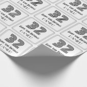 32e verjaardag: Art Deco Geïnspireerde stijl "32"  Cadeaupapier (Hoek)