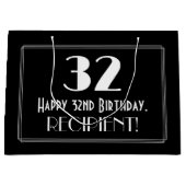 32e verjaardag: Art Deco geïnspireerde stijl "32", Groot Cadeauzakje (Voorkant)