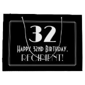 32e verjaardag: Art Deco geïnspireerde stijl "32", Groot Cadeauzakje (Achterkant)