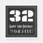 32e Verjaardag: Art Deco Geïnspireerde Uiterlijk " Servet (Voorkant)