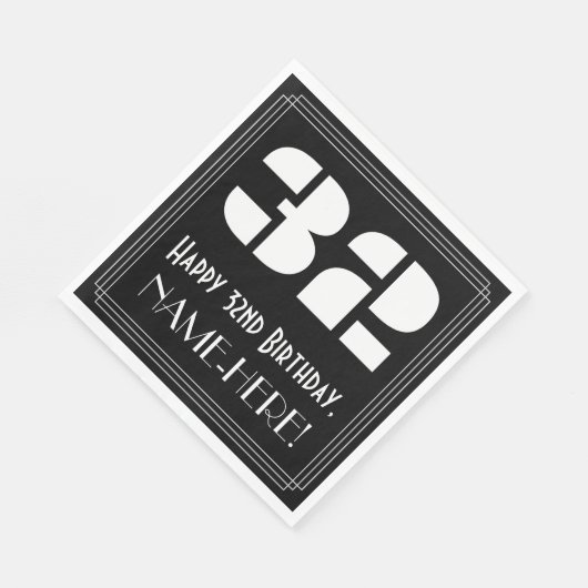 32e Verjaardag: Art Deco Geïnspireerde Uiterlijk " Servet (Hoek)