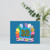 32e verjaardag ballonnen geschenken briefkaart (Staand voorkant)