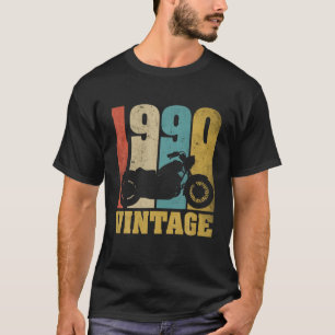 32e verjaardag Biker Gift 32 jaar  1990 Mot T-shirt
