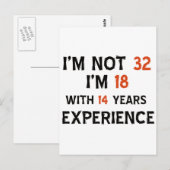 32e verjaardag design briefkaart (Voorkant / Achterkant)