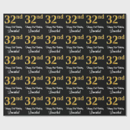 32e verjaardag: Elegante luxe Faux Gold look # Cadeaupapier