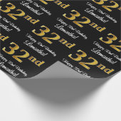 32e verjaardag: Elegante luxe Faux Gold look # Cadeaupapier (Hoek)