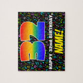 32e verjaardag — Fun, Colorful Music Symbols & "32 Legpuzzel (Verticaal)