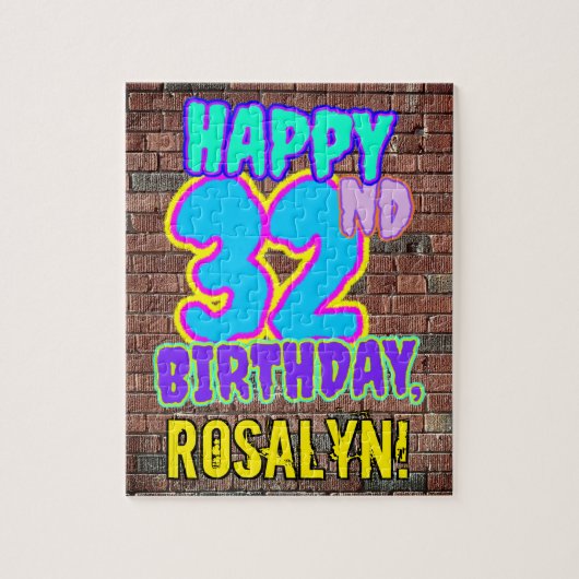 32e verjaardag ~ Fun, door Urban Graffiti geïnspir Legpuzzel (Verticaal)