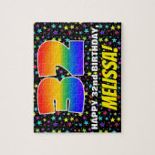 32e verjaardag — Fun, kleurrijk Star Field Pattern Legpuzzel (Verticaal)