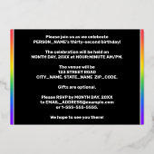 32e verjaardag — Fun, kleurrijke Fireworks look Folie Uitnodiging (Achterkant)