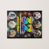 32e verjaardag: Fun Rainbow #, aangepaste naam + f Legpuzzel (Horizontaal)