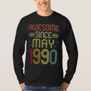 32e verjaardag Geweldige sinds mei 1990 32 jaar ou T-shirt