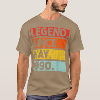 32e verjaardag Gifts legend sinds mei 1990 32 jaar T-shirt