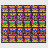 32e verjaardag: Heatpatroon liefhebbend, regenboog Cadeaupapier (Vlak)