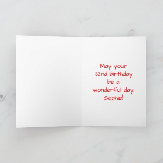 32e verjaardag: Heatpatroon liefhebbend, regenboog Kaart (Binnen)