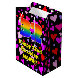 32e verjaardag: Heatpatroon liefhebbend, regenboog Medium Cadeauzakje