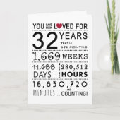 32e verjaardag Kaart (Voorkant)