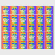 32e verjaardag: kleurrijk, vun regenboogpatroon # 