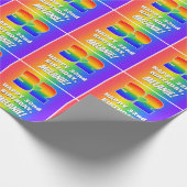 32e verjaardag: kleurrijk, vun regenboogpatroon # cadeaupapier (Hoek)
