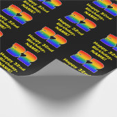 32e verjaardag: Leuke, kleurrijke regenboog geïnsp Cadeaupapier (Hoek)