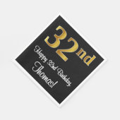 32e verjaardag ~ Luxurieuze Faux Gold-look # Servet (Hoek)