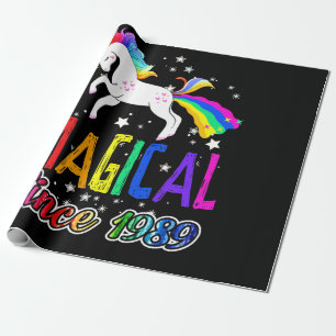 32e verjaardag Magical Farting Unicorn Rainbow 198 Cadeaupapier