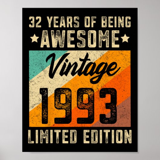 32e verjaardag Mannen 32 jaar oude vrouwen 1993 Li Poster (Voorkant)