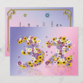 32e verjaardag, met bloembranen kaart (Voorkant / Achterkant)