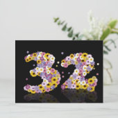 32e verjaardag, met bloembranen kaart (Staand voorkant)