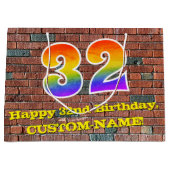 32e verjaardag: Plezier, op graffiti geïnspireerde Groot Cadeauzakje (Voorkant)