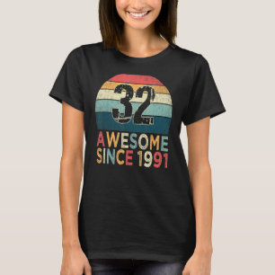 32e verjaardag retro 32 jaar oud Geweldige S T-shirt