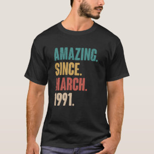 32e verjaardag sinds maart 1991 t-shirt