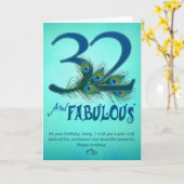 32e verjaardag sjabloon Kaarten (Gele Bloem)