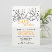 32e verjaardag uitnodigingen Save the date Diner (Staand voorkant)