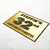 32e verjaardag van de partij van Birthday - Vette, Folie Uitnodiging (Gedraaid)