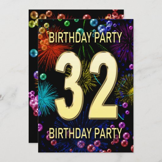 32e verjaardag van de uitnodigingen van het Vuurwe (Voorkant / Achterkant)