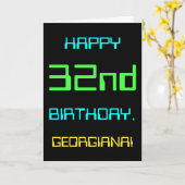 32e verjaardag van het thema Fun Digital Computing Kaart (Gele Bloem)