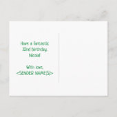 32e verjaardag: Vet, Vun, eenvoudig, regenboog 32 Briefkaart (Achterkant)