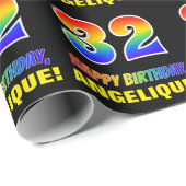 32e verjaardag: Vet, Vun, eenvoudig, regenboog 32 Cadeaupapier (Rol Hoek)