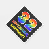 32e verjaardag: Vet, Vun, eenvoudig, regenboog 32 Servet (Hoek)