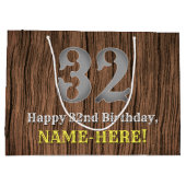 32e verjaardag: Westerne kijk op land, naam Groot Cadeauzakje (Achterkant)