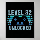  32e Verjaardagscadeau 32 Jaar Oud Jongen Meisje G Poster (Voorkant)
