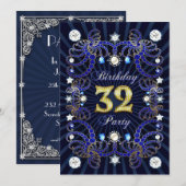 32e verjaardagsfeest met veel juwelen kaart (Voorkant / Achterkant)