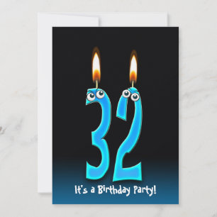 32e verjaardagsfeestje uitnodigen kaart
